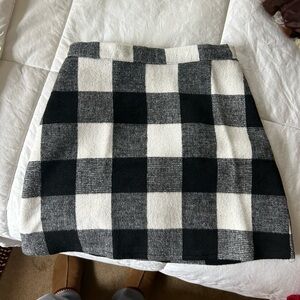 Plaid Black and White Skirt